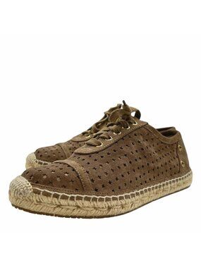 Jimmy Choo Suede Dara Espadrille Sneakers 38 US 8 Star Perforated Casual Spain